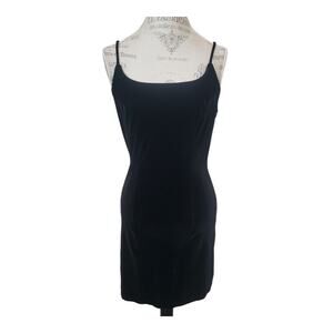 Born In America Vintage Sexy Black Velvet Spaghetti Strap Dress Made is USA